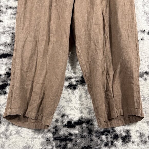 Hot Cotton Pants Womens Size 3X Brown Drawstring Lagenlook Minimal‎ Hippie Linen - Picture 4 of 15